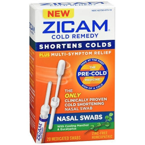 MON1051258BX - Emerson Healthcare - Cold and Sinus Relief Zicam&reg; 4X - 4X - 4X Strength Nasal Swab 20 per Box