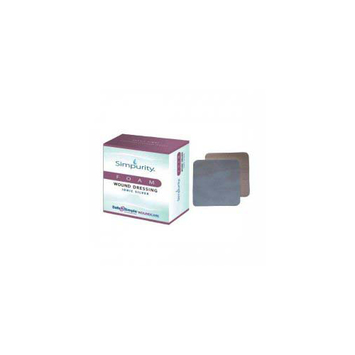 MON1059004CS - Safe N Simple - Safe N Simple Silver Foam Dressing Simpurity&trade; 2 X 2 Inch Square Sterile, 192/CS