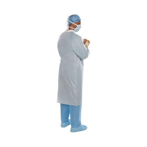 MON1059355CS - Halyard - Halyard Surgical Gown with Towel Aero Chrome Large Silver Sterile AAMI Level 4 Disposable, 32 per Case