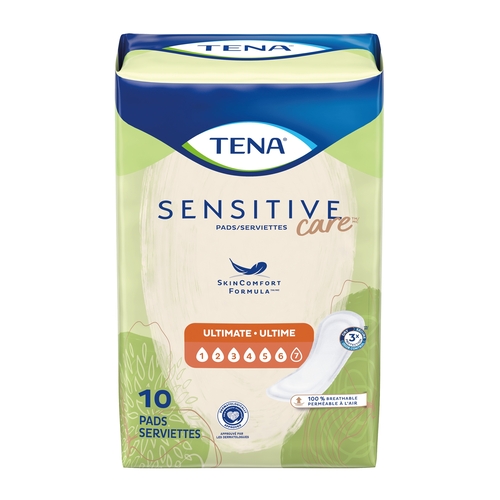 MON1059420CS - Essity - Essity TENA&reg; Sensitive Care Bladder Control Pad, Ultimate, 16 Inch Length, Heavy Absorbency, Dry-Fast Core™, One Size Fits Most