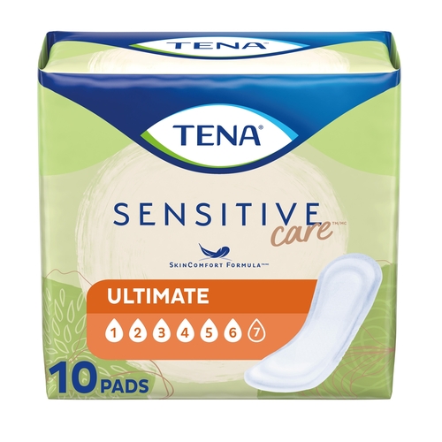 MON1059420CS - Essity - Essity TENA&reg; Sensitive Care Bladder Control Pad, Ultimate, 16 Inch Length, Heavy Absorbency, Dry-Fast Core™, One Size Fits Most