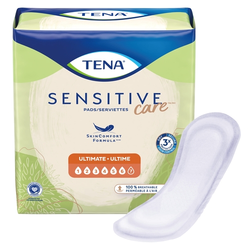MON1059420CS - Essity - Essity TENA&reg; Sensitive Care Bladder Control Pad, Ultimate, 16 Inch Length, Heavy Absorbency, Dry-Fast Core™, One Size Fits Most