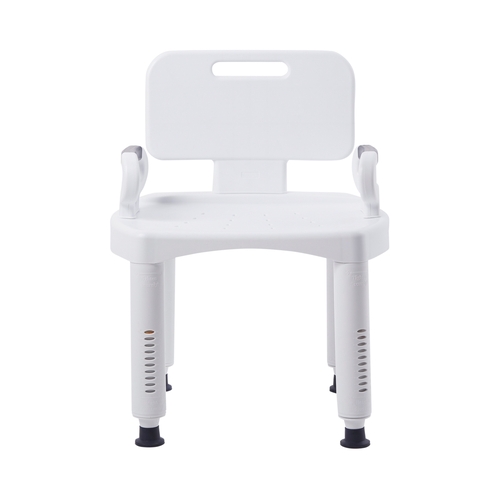 MON1065204EA - McKesson - McKesson Bath Bench, Removable Arm Rail, Plastic Frame, Removable Back, 21-1/4" Seat Width