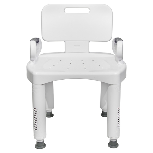 MON1065204EA - McKesson - McKesson Bath Bench, Removable Arm Rail, Plastic Frame, Removable Back, 21-1/4" Seat Width