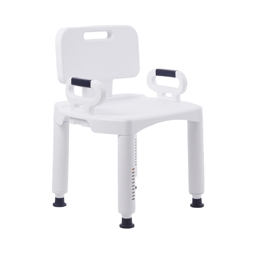 MON1065204EA - McKesson - McKesson Bath Bench, Removable Arm Rail, Plastic Frame, Removable Back, 21-1/4" Seat Width