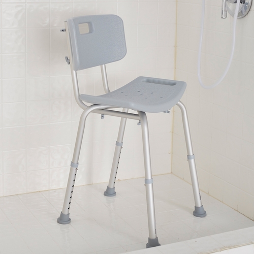 MON1065208EA - McKesson - Bath Bench Without Arms, Aluminum Frame, Removable Backrest, 300 lbs. Weight Capacity, 1/EA