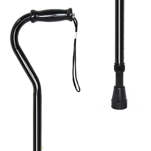 MON1065217CS - McKesson - McKesson Offset Cane Steel 29-3/4 to 37-3/4" Height Black, 6 EA/CS