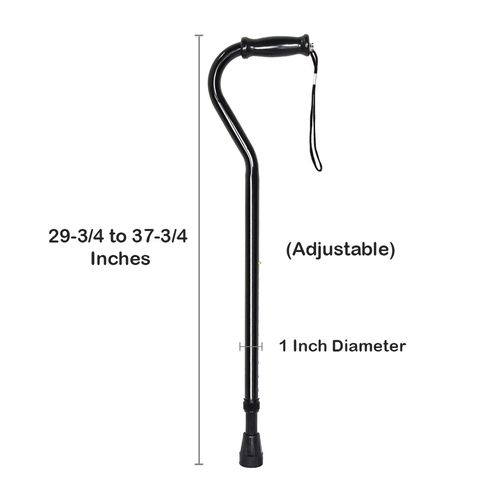 MON1065217CS - McKesson - McKesson Offset Cane Steel 29-3/4 to 37-3/4" Height Black, 6 EA/CS