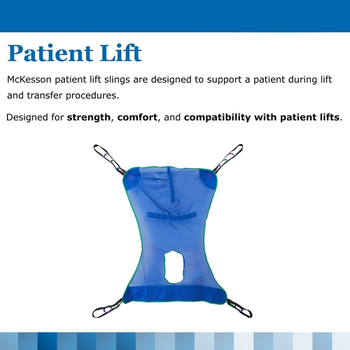 MON1065248EA - Drive Medical - Drive Medical Full Body Commode Sling 4 or 6 Points Without Head Support Medium 600 lbs