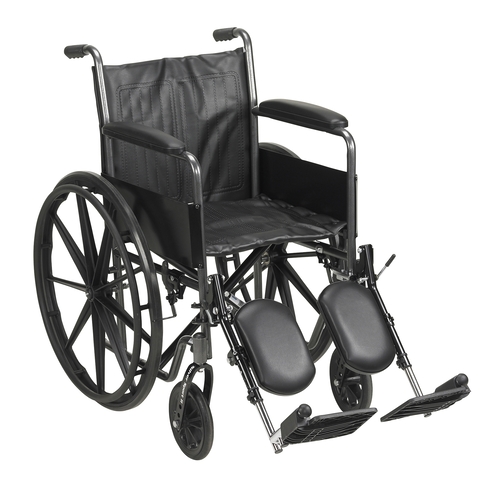 MON1065277EA - McKesson - Wheelchair Padded, Removable Arm Style Composite Wheel Black 18 Inch Seat Width 300 lbs. Weight Capacity