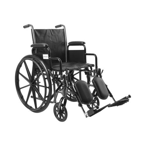 MON1065277EA - McKesson - Wheelchair Padded, Removable Arm Style Composite Wheel Black 18 Inch Seat Width 300 lbs. Weight Capacity