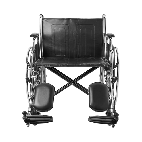 MON1065289EA - McKesson - Wheelchair Dual Axle Padded, Removable Arm Style Composite Wheel Black 24 Inch Seat Width 450 lbs. Weight Capacity