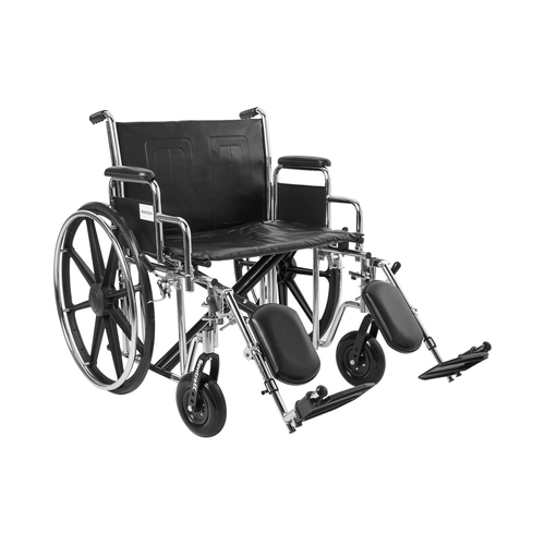 MON1065289EA - McKesson - Wheelchair Dual Axle Padded, Removable Arm Style Composite Wheel Black 24 Inch Seat Width 450 lbs. Weight Capacity