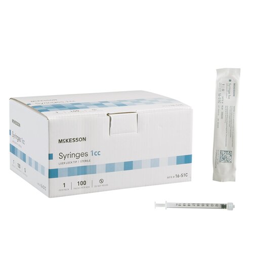 McKesson Tuberculin Syringe 1 mL Blister Pack Luer Lock Tip