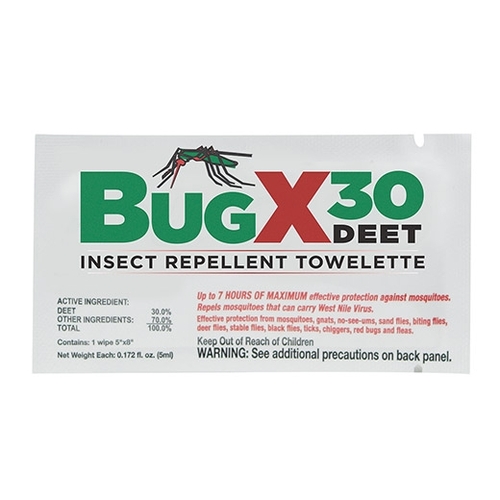 MON1066910CS - Coretex - Insect Repellent BugX&reg; 30 Towelette Individual Packet, 300/CS