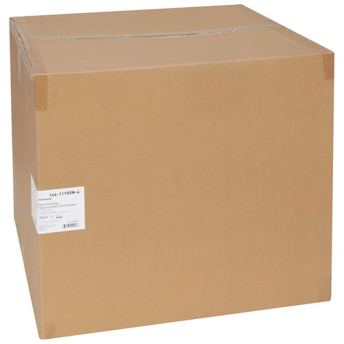 MON1073634CS - McKesson - Commode Chair Fixed Arm Steel Frame Steel Back Bar / Removable / Seat Lid Back 16 to 21.75", 4 EA/CS