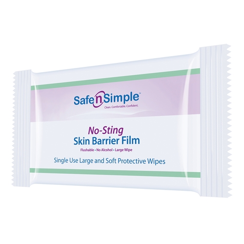 MON1074722CS - Safe N Simple - Safe N Simple Skin Barrier Wipe 5 x 7", 25/BX, 24BX/CS