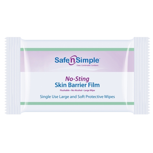 MON1074722CS - Safe N Simple - Safe N Simple Skin Barrier Wipe 5 x 7", 25/BX, 24BX/CS