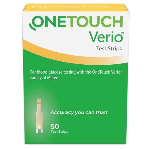 Life Scan Blood Glucose Test Strips OneTouch Verio 50 Strips per Box Our  smallest sample size ever at 0.4 Microliter and fast results in just 5