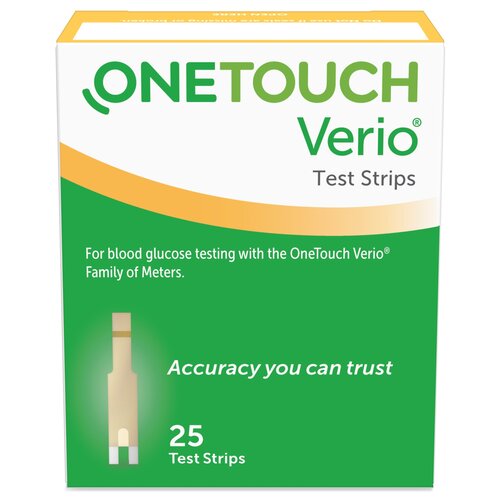 MON1076317CS - LifeScan - Blood Glucose Test Strips OneTouch&reg; Verio&reg; 25 Strips per Box Our smallest sample size ever at 0.4 Microliter and fast results in just 5 seconds For OneTouch&reg; Verio&reg; Family of Meters, 6