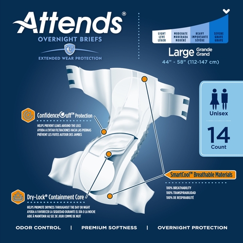 MON1078991CS - Attends - Attends Extended Wear Briefs - Large