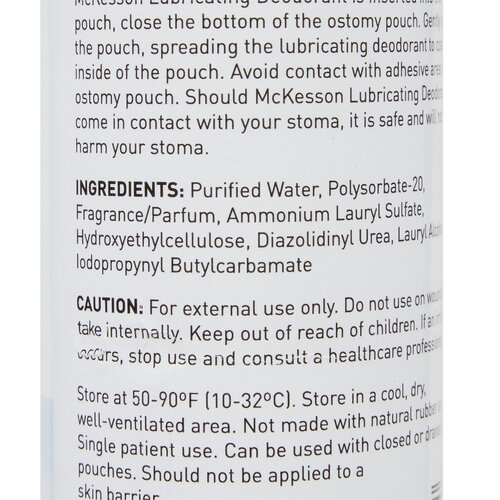 MON1081293CS - McKesson - McKesson Lubricating Ostomy Appliance Deodorant, 8 oz., Squeeze Bottle, Unscented, 6/CS