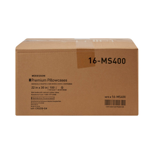 MON1081637CS - McKesson - Pillowcase Standard White Disposable, 100/CS