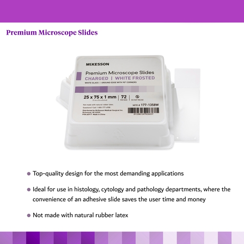 MON1082078BX - McKesson - McKesson Microscope Slide 25 X 75 X 1 mm Frosted, 72/BX