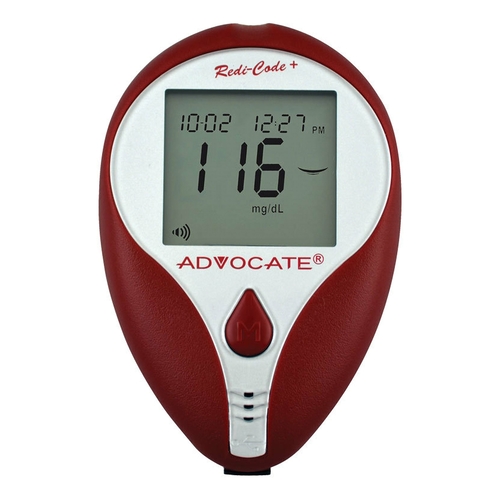 MON1086202CS - Advocate - Blood Glucose Meter Advocate Redi-Code 5 Second Results Stores Up To 400 Results , 7 , 14 and 30 Day Averaging No Coding Required, 50 EA/CS