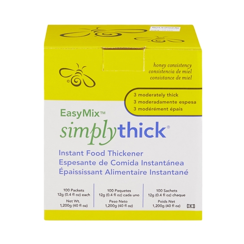 MON1087566BX - Simply Thick - EasyMix&trade; Honey Consistency (L3) Food Thickener, 12g Individual Serving, 100 EA/BX