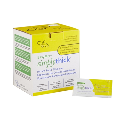 MON1087566BX - Simply Thick - EasyMix&trade; Honey Consistency (L3) Food Thickener, 12g Individual Serving, 100 EA/BX