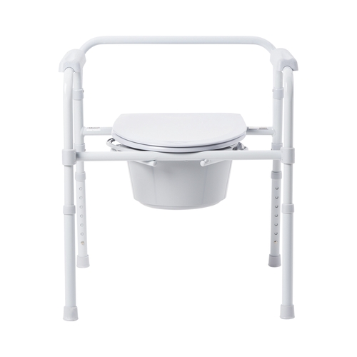 MON1088075CS - McKesson - Commode Chair Fixed Arm Steel Frame Seat Lid Back 16.6 to 22.5", 4 EA/CS
