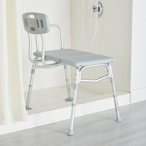 MON1088139CS - McKesson - Knocked Down Bath Transfer Bench, Removable Arm Rail, 17-1/2 to 22-1/2 Inch Seat Height, 400 lbs. Weight Capacity, 2 EA/CS