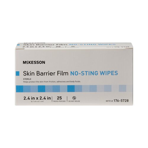 MON1088820BX - McKesson - McKesson Skin Barrier Wipe Individual Packet 2.4 x 2.4" Sterile, 25/BX