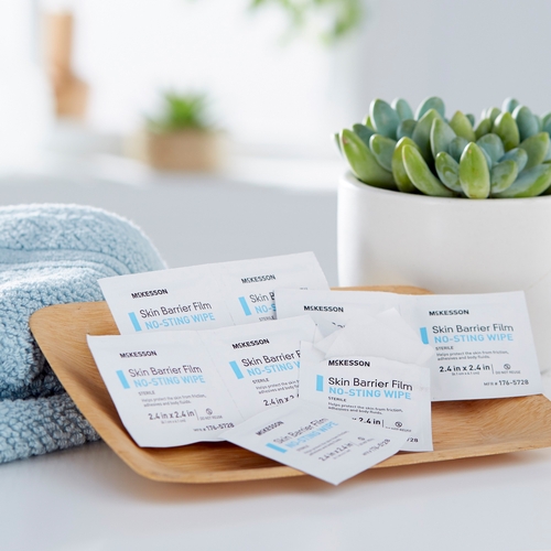 MON1088820BX - McKesson - McKesson Skin Barrier Wipe Individual Packet 2.4 x 2.4" Sterile, 25/BX