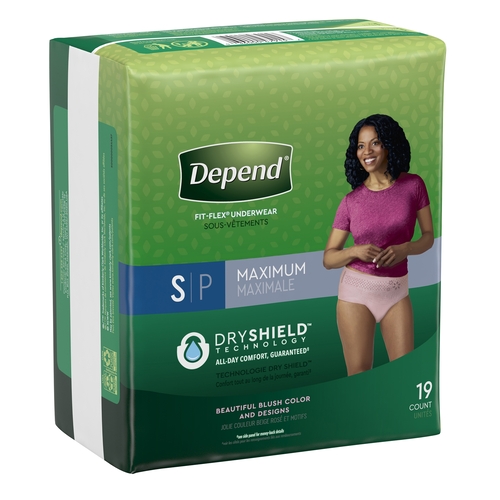 Depend Fit-Flex Underwear for Women, Maximum Absorbency, Small, 19 Count