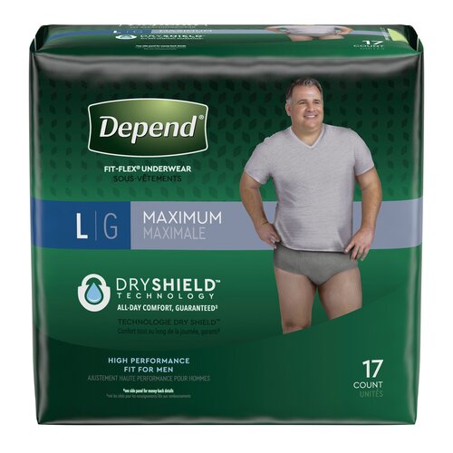 Depend FIT-FLEx Male Adult Absorbent Underwear Pull On with Tear Away Seams  Large Disposable Heavy Absorbency, 34 EA/CS - Kimberly Clark Professional  47926 CS - Betty Mills