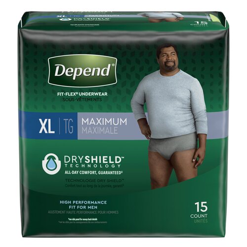Depend FIT-FLEx Male Adult Absorbent Underwear Pull On with Tear
