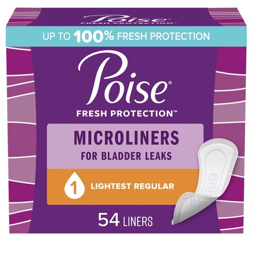 Poise Bladder Control Pad Poise® Microliners 5.9 Inch Length Light  Absorbency Absorb-Loc® Core One Size Fits Most Adult Female Disposable,  324/CS - Kimberly Clark Professional 48294 CS - Betty Mills