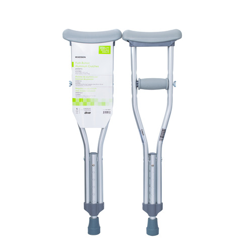 MON1093022CS - McKesson - McKesson Underarm Crutches Aluminum Frame, Child, 175 lbs. Weight Capacity, Push Button Adjustment, 10/CS