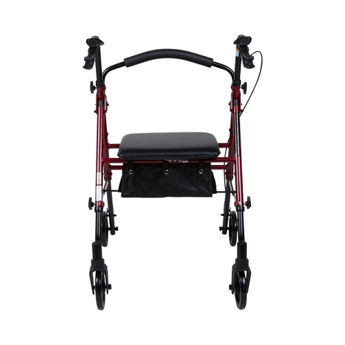 MON1095248EA - McKesson - 4 Wheel Rollator Red Adjustable Height Aluminum Frame, 1/ EA