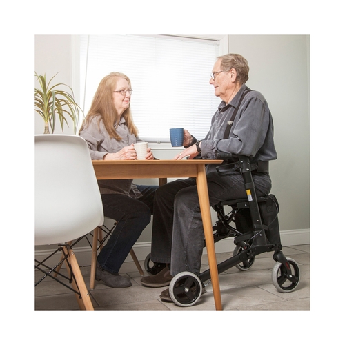 MON1095351EA - Mabis Healthcare - Rollator HealthSmart&reg; Gateway Black Folding, Lightweight Aluminum