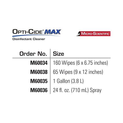 MON1100339CT - Micro Scientific Industries - Micro Scientific Industries Opti-Cide Max Surface Disinfectant Cleaner Premoistened Alcohol Based Wipe 160 Count Canister Disposable Alcohol Scent NonSterile, 1/CT