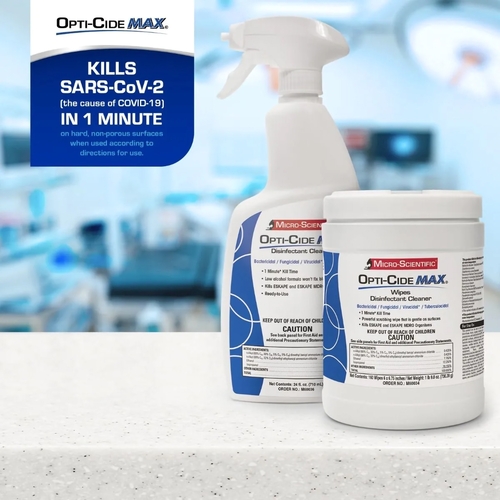 MON1100339CT - Micro Scientific Industries - Micro Scientific Industries Opti-Cide Max Surface Disinfectant Cleaner Premoistened Alcohol Based Wipe 160 Count Canister Disposable Alcohol Scent NonSterile, 1/CT