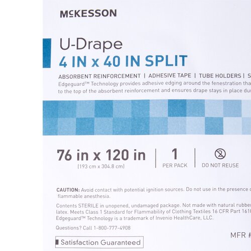 MON1101295CS - McKesson - McKesson Orthopedic Drape U-Drape with Split 76 W X 120 L Inch Sterile, 18/CS