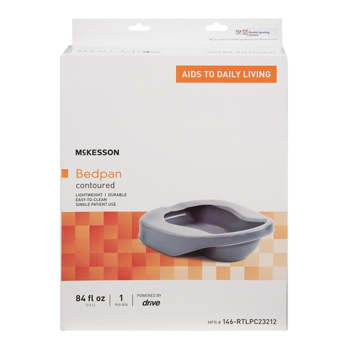 MON1103357CS - McKesson - McKesson Contoured Bedpan Gray 84 oz. / 2484 mL, 6/CS