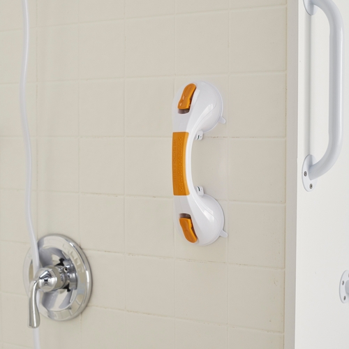 MON1103365CS - McKesson - McKesson Suction-Cup Grab Bar White / Yellow, 3/CS