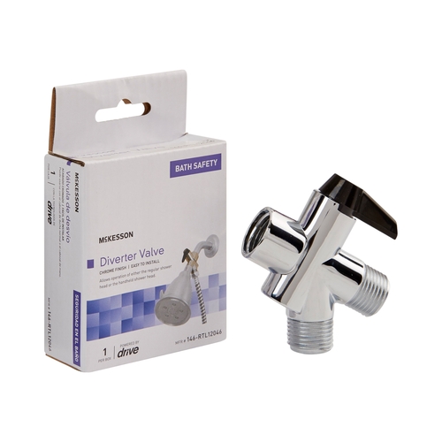 MON1103374CS - McKesson - McKesson Diverter Valve For use with Handheld Shower Spray or Shower Massager, 24 EA/CS