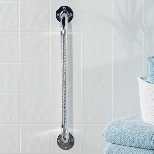 MON1103375CS - McKesson - Wall Grab Bar Chrome Finish Knurled Steel, 3 EA/CS