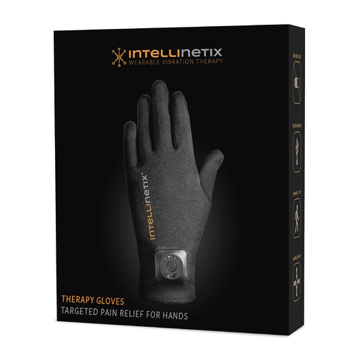 MON1103806PR - Brown Medical - Brown Medical Vibration Therapy Glove Intellinetix&reg; Full Finger Small Wrist Length Hand Specific Pair Cotton
